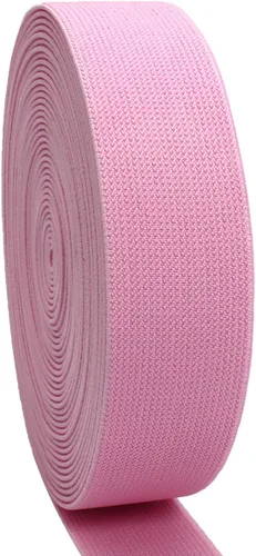 Vista 14 de Banda elástica de punto negro de 1-1/2 pulgadas, 10 yardas, 1.496 in, tejido de sarga de doble cara, correas elásticas pesadas, banda elástica
