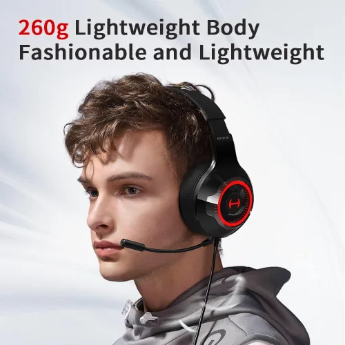 Vista 5 de HECATE by Edifier G33 - Auriculares USB para juegos sonido envolvente 71 auriculares sobre la oreja con micrófono desmontable con cancelación