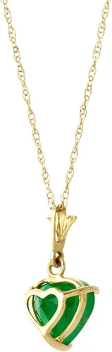 Vista 2 de Galaxy Gold GG 14k Solid Yellow Gold Necklace with Natural 1.20ct Emerald Heart Pendant