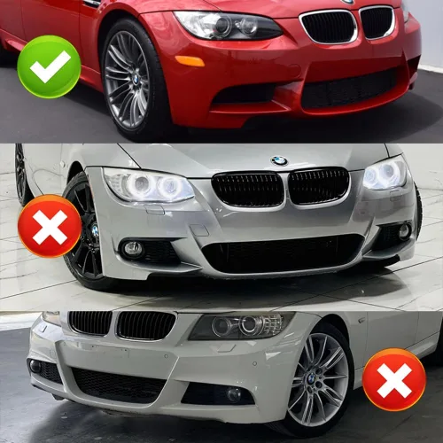 Vista 5 de Q1-TECH, 5 piezas de borde delantero + falda lateral Rocker Winglet Canard difusor ala compatible con BMW E90/E92/E93 (solo modelos M3) 2008-2013