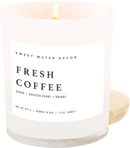 Vista 28 de Sweet Water Decor - Vela de soja Cashmere and Vanilla, aroma cachemira suave, sándalo, jazmín y vainilla, frasco blanco de 11 onzas + tapa