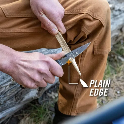 Vista 6 de Gerber Gear Affinity - Cuchillo de bolsillo plegable con borde liso D2, hoja de 3.6 pulgadas, cobre