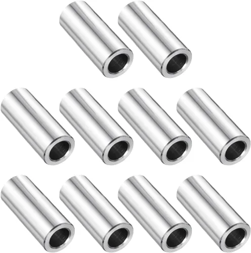 Vista 9 de uxcell 10 piezas de espaciador de acero inoxidable de 3/8" de diámetro interno x 3/4" de diámetro exterior x 1" de longitud, espaciador de rosca