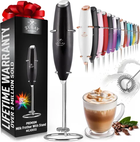 Vista 21 de Zulay Milk Boss Espumador de leche potente manual, hace espuma para latte, batidor para mezclar bebidas, café, miniespumador para capuchino, frappé