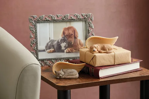 Vista 3 de Enesco Foundations See You in Heaven Dog Angel - Figura en miniatura, 2 pulgadas, multicolor