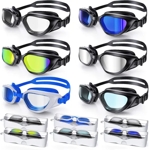 Vista 12 de Swim Goggles, Unisex Adult Swimming Goggles Upgraded Anti Fog Anti UV No Leakage Wide View for Men Women Youth