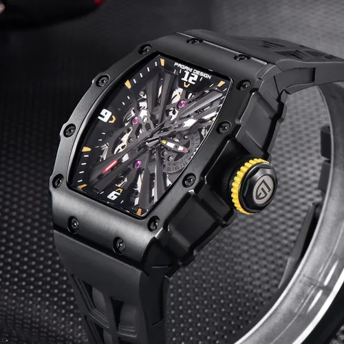 Vista 5 de LACZ DENTON Pagani Reloj de diseño para hombre, PD1738, reloj cuadrado de lujo, movimiento de cuarzo japonés, cristal de zafiro, relojes para hombre