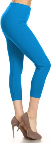 Vista 69 de Leggings Depot NCL27 pantalones capri para yoga de algodón premium suave Negro