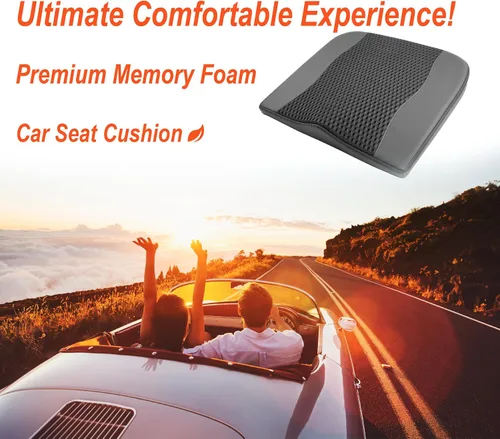 Vista 2 de Lofty Aim Cojín de asiento de automóvil, cómodos cojines de espuma viscoelástica para conducir, alivio del dolor de ciática y espalda baja, almohada