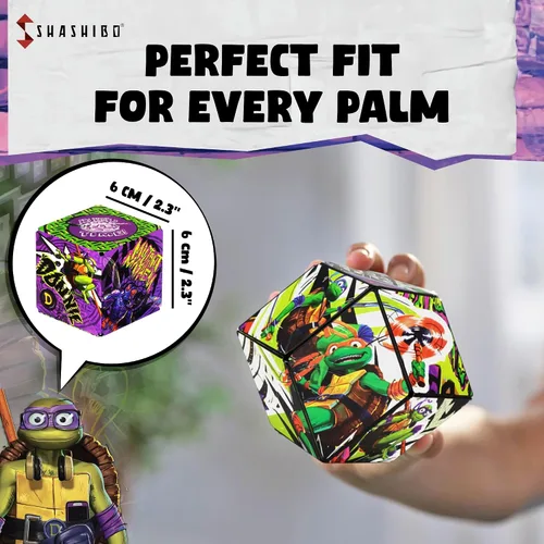 Vista 5 de SHASHIBO Caja de cambio de forma de tortugas ninja mutantes adolescentes: cubo magnético STEM que se transforma en más de 100 formas, descarga