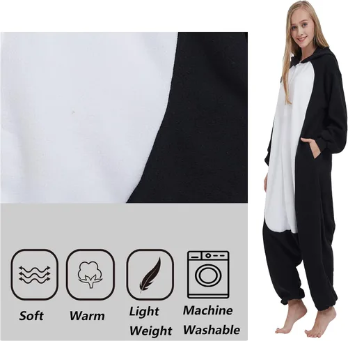 Vista 4 de SimZoo Pijama de animal para adultos, disfraz de cosplay de animales para hombres y mujeres, ropa de dormir unisex de una sola pieza