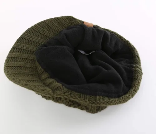 Vista 5 de Home Prefer - Gorro de punto grueso de invierno con visera para hombre