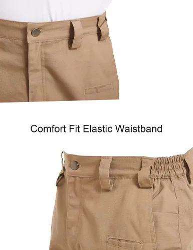 Vista 4 de MAGCOMSEN Pantalones tácticos para hombre con 9 bolsillos Ripstop repelente al agua pantalones cargo para el trabajo senderismo caza