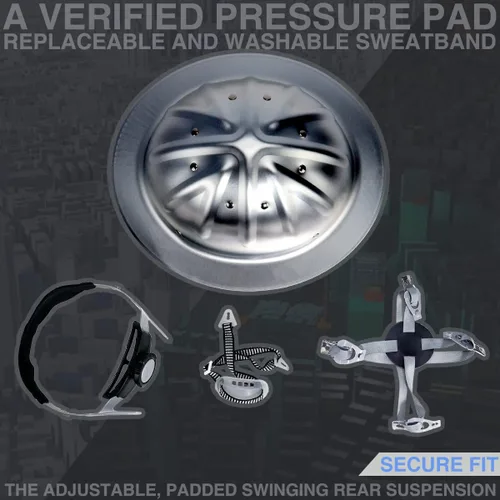 Vista 7 de Casco de seguridad de aluminio con suspensiones de trinquete, gorra de seguridad plateada, talla única, se adapta a la mayoría
