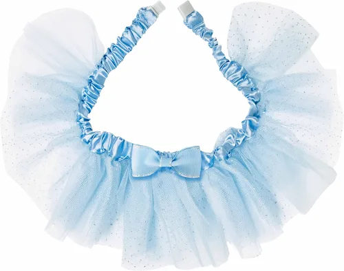 Vista 2 de Blueberry Pet Collar de perro ajustable My Little Princess 2022 con malla bordada y pajarita, azul bebé, talla XS