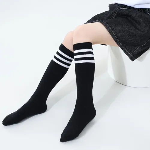 Vista 11 de TOCONFFON Calcetines de tubo hasta la rodilla para niños, niñas y adolescentes, calcetines deportivos de algodón para la escuela de fútbol, uniforme
