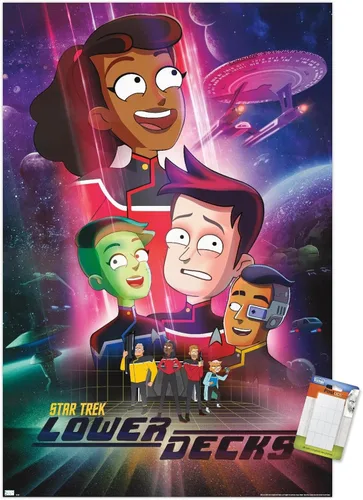 Vista 11 de Star Trek: Lower Decks - Póster de pared de arte clave, 22.4 pulgadas de largo x 14.7 pulgadas de ancho, versión enmarcada de madera de granero