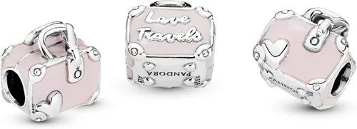 Vista 6 de PANDORA Joyería rosa bolsa de viaje encanto de plata esterlina