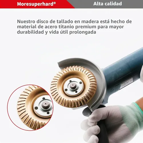 Vista 3 de Juego de discos de tallado de madera mejorados, 4 piezas para amoladora angular de 4 o 4-1/2 pulgadas con eje de 5/8 pulgadas, disco de moldeo