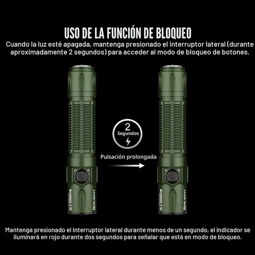 Vista 8 de OLIGHT Warrior 3S - Linterna táctica recargable, 2300 lúmenes, luz LED brillante, interruptores duales compactos, sensor de proximidad, batería