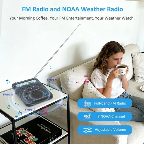 Vista 12 de DreamSky Radio meteorológica NOAA Alerta con batería de reserva y radio FM