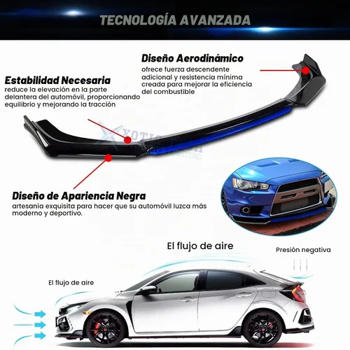 Vista 7 de Xotic Tech alerón de protección para parachoques delantero, negro con azul, kit con barra de acoplamiento ajustable de 8-11 pulgadas