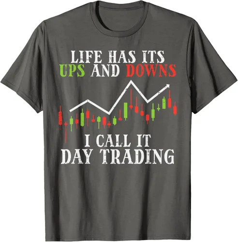 Vista 107 de Life Ups And Downs Day Trading Crypto Stock Market Trader T-Shirt, Negro