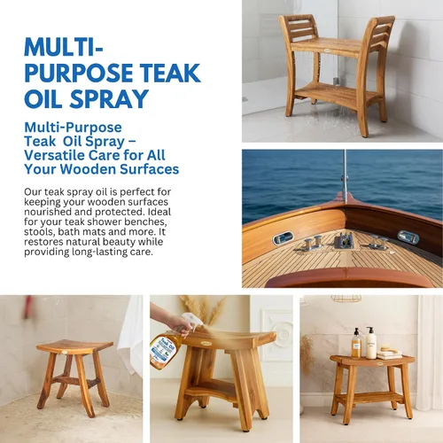 Vista 4 de EcoDecors Loveable - Botella de spray de aceite de teca de 24 onzas, paquete de 2 Perfect for teak patio furniture, shower benches, garden
