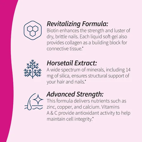 Vista 3 de Applied Nutrition Fórmula de belleza para cabello y uñas más larga y fuerte Cabello y uñas saludables Biotina + sílice + Gotu Kola Suplemento