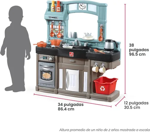 Vista 6 de Step2 Best Chefs - Juego de cocina para niños, cocina para interiores y exteriores, juego interactivo con luces y sonidos, hecho de plástico