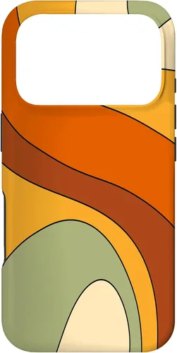 Vista 30 de Retro Liquid Swirl Rainbow 70s Aesthetic Boho Burnt Orange Case for iPhone 17