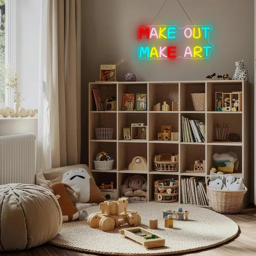Vista 3 de Horseneon Señal de neón con luz LED para decoración de aula, letrero luminoso regulable, luces de neón para decoración de pared, regalos de arte