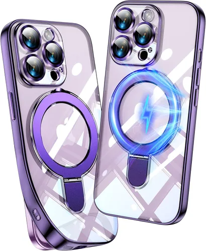 Vista 81 de Funda magnética para iPhone 14 Pro con soporte invisible [compatible con MagSafe] [protector completo de lente de cámara]