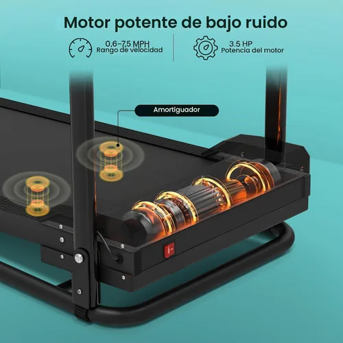 Vista 2 de SereneLife Máquina de ejercicios eléctrica plegable para caminadora – Entrenador de fitness digital compacto inteligente con sincronización