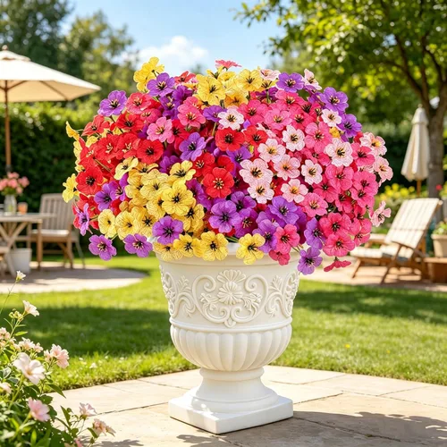 Vista 5 de AmyHomie 20 paquetes de flores artificiales para exteriores, resistentes a los rayos ultravioleta, no se decoloran, plantas de plástico, decoración