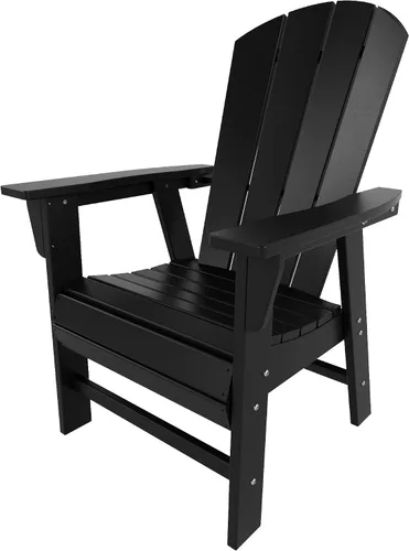 Vista 7 de HDPE Laguna Adirondack - Silla de comedor casual para patio, color negro