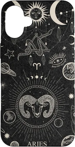 Vista 23 de Carcasa para iPhone 17 con signo del zodiaco astrológico y estético celestial de Aries
