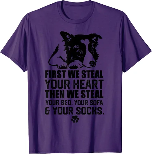 Vista 55 de Border Collie Steal Your Heart Steal Your Bed - Camiseta de sofá, Gris