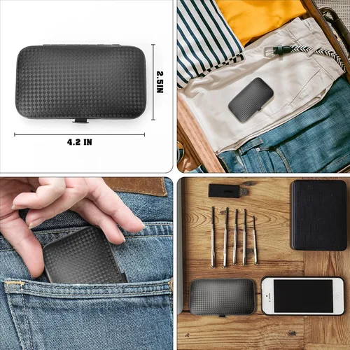 Vista 7 de NZKNP - Juego de manicura de viaje 7 en 1 con estuche, kit de aseo de uñas, herramientas para el cuidado, regalos del día del padre, regalos
