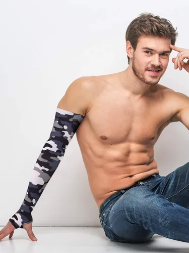 Vista 5 de Bememo - 10 pares de mangas de brazo unisex elásticas con protección UV para brazos, mangas de seda de hielo, mangas de enfriamiento para brazos
