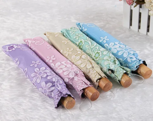 Vista 7 de Honeystore Parasol de viaje plegable Brolly Anti-UV Sombrilla Vintage