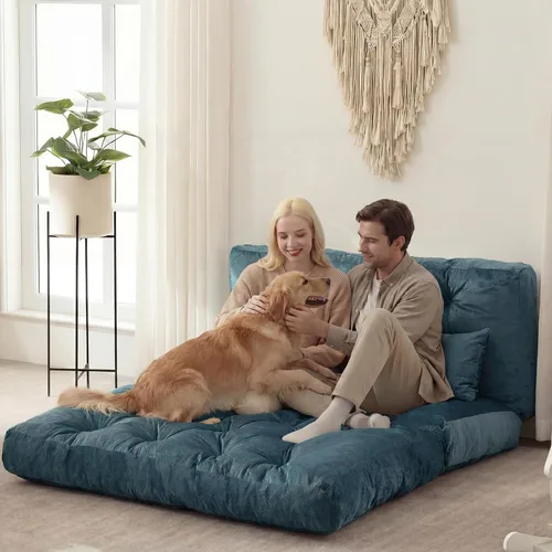 Vista 11 de Sofá cama plegable, silla convertible con almohada, colchón plegable con soporte para la espalda, silla plegable portátil, cama, cómodo sofá de piso