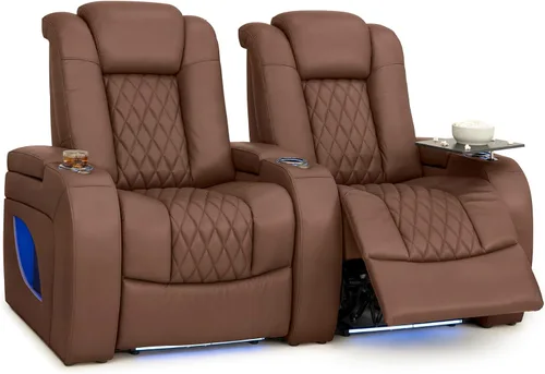 Vista 94 de Seatcraft Asientos de cine en casa Virtuoso LT Tawny Single reclinable Leonado