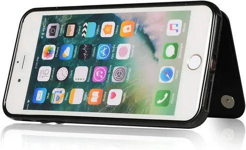 Vista 6 de Funda de teléfono para iPhone 7plus 8plus 7/8 Plus con protector de pantalla de vidrio templado y tarjetero para tarjetero, accesorios de cuero