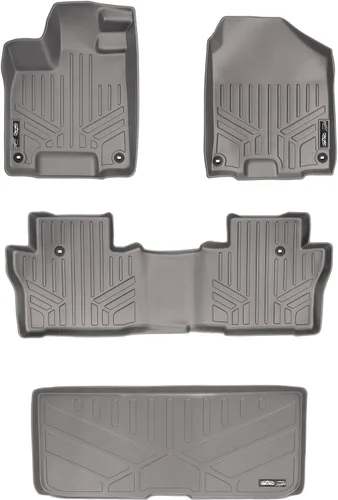 Vista 47 de SMARTLINER Juego de alfombrillas de piso de ajuste personalizado de 3 filas para Honda Pilot 2009-2015