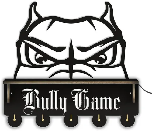 Vista 10 de The Geeky Days Peeking American Bully Head - Estante organizador de llaves con 5 ganchos, moderno organizador de entrada que brilla en la oscuridad