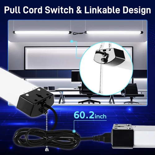 Vista 4 de hykolity Luz LED de Taller de 4 Pies 70W Enlazable, 8000lm (Equivalente a 300W), 5000K Luces de Taller de Utilidad para Garajes, Talleres, Sótanos