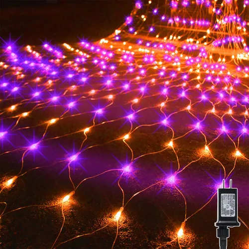 Vista 15 de Waterglide - Luces de red de San Valentín para exteriores, 12 x 5 pies, 360 luces LED de malla con 8 modos de iluminación, luces impermeables