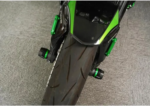 Vista 2 de MOWOK Para Kawasaki Z900 Z900RS Z900SE 2017-2025 2024 2022 2023 Z 900 Rueda de motocicleta Protector anticolisión Eje delantero Horquilla Negro