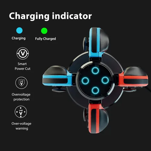 Vista 5 de Joycon - Base de carga para controlador de interruptor, accesorios de interruptor compatibles con Switch Joycon, cargador de interruptor 4 en 1